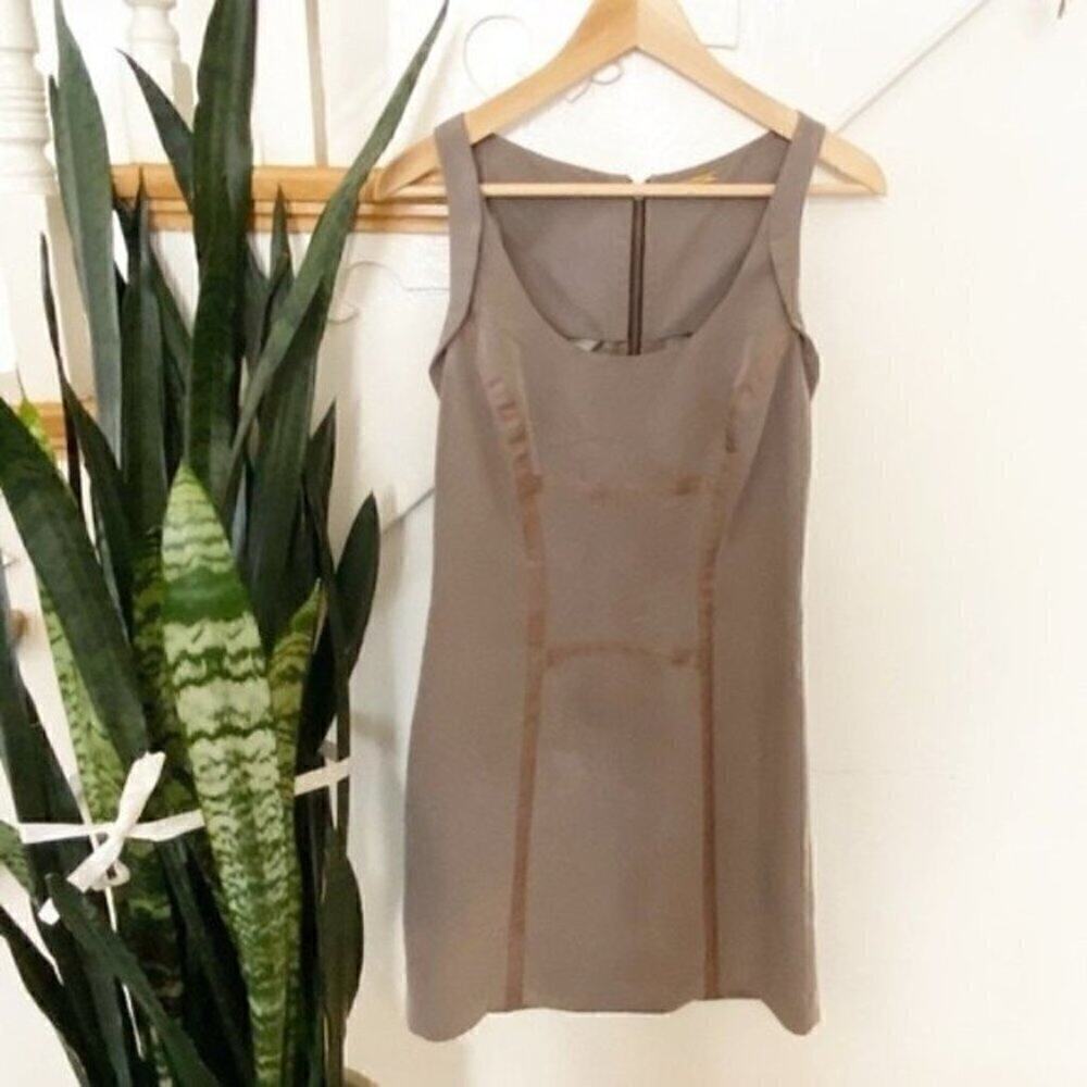 rebecca minkoff taupe color mini dress cutout back